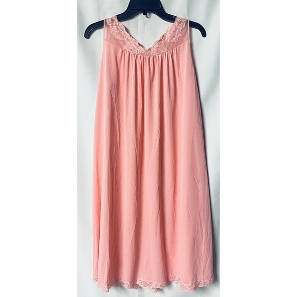 Vintage Shadowline Two Piece Gown and Button Up Robe Set Lace & Embroidery Small - Picture 7 of 14